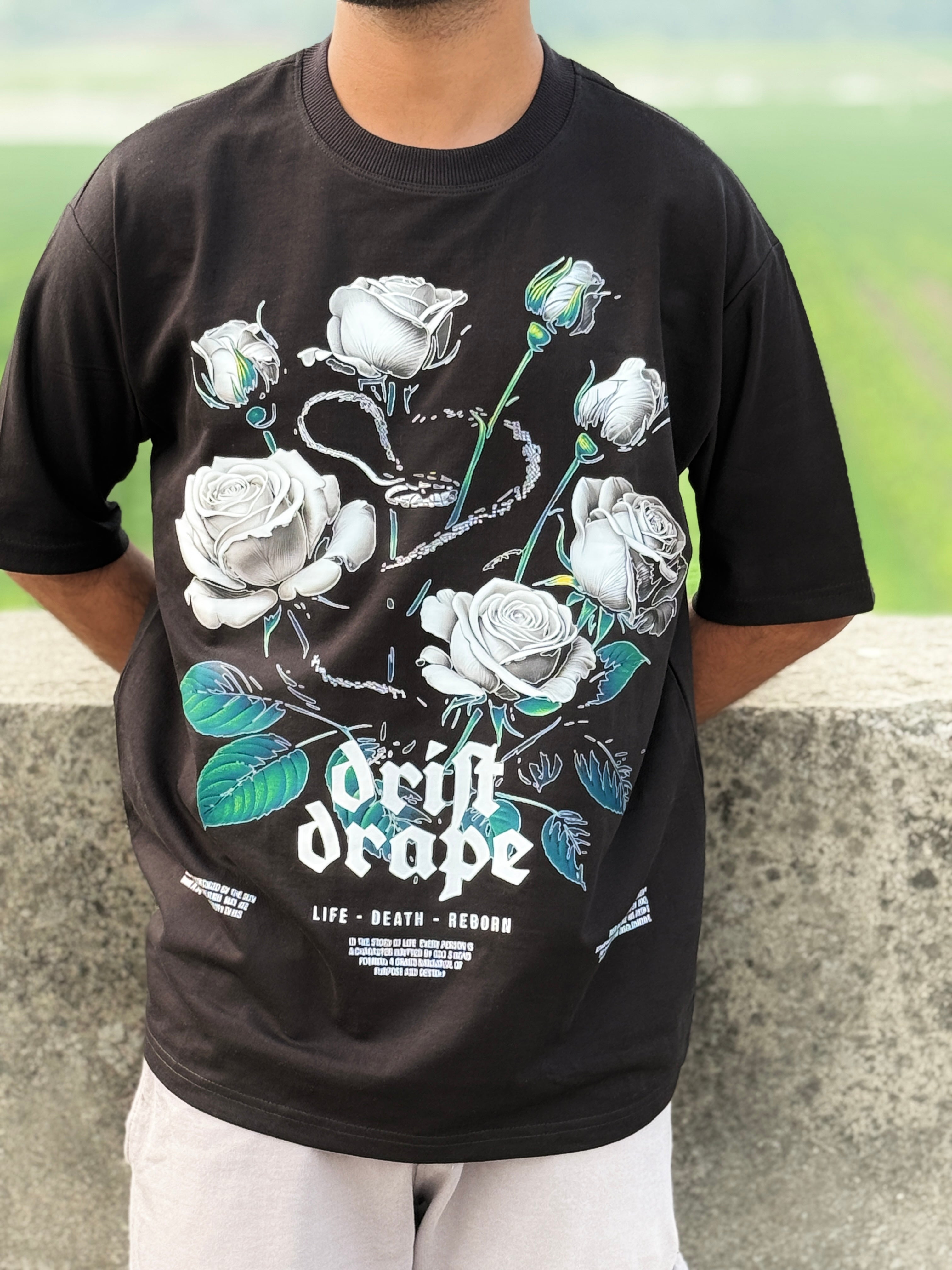 Death life drift & drape oversized t-shirt