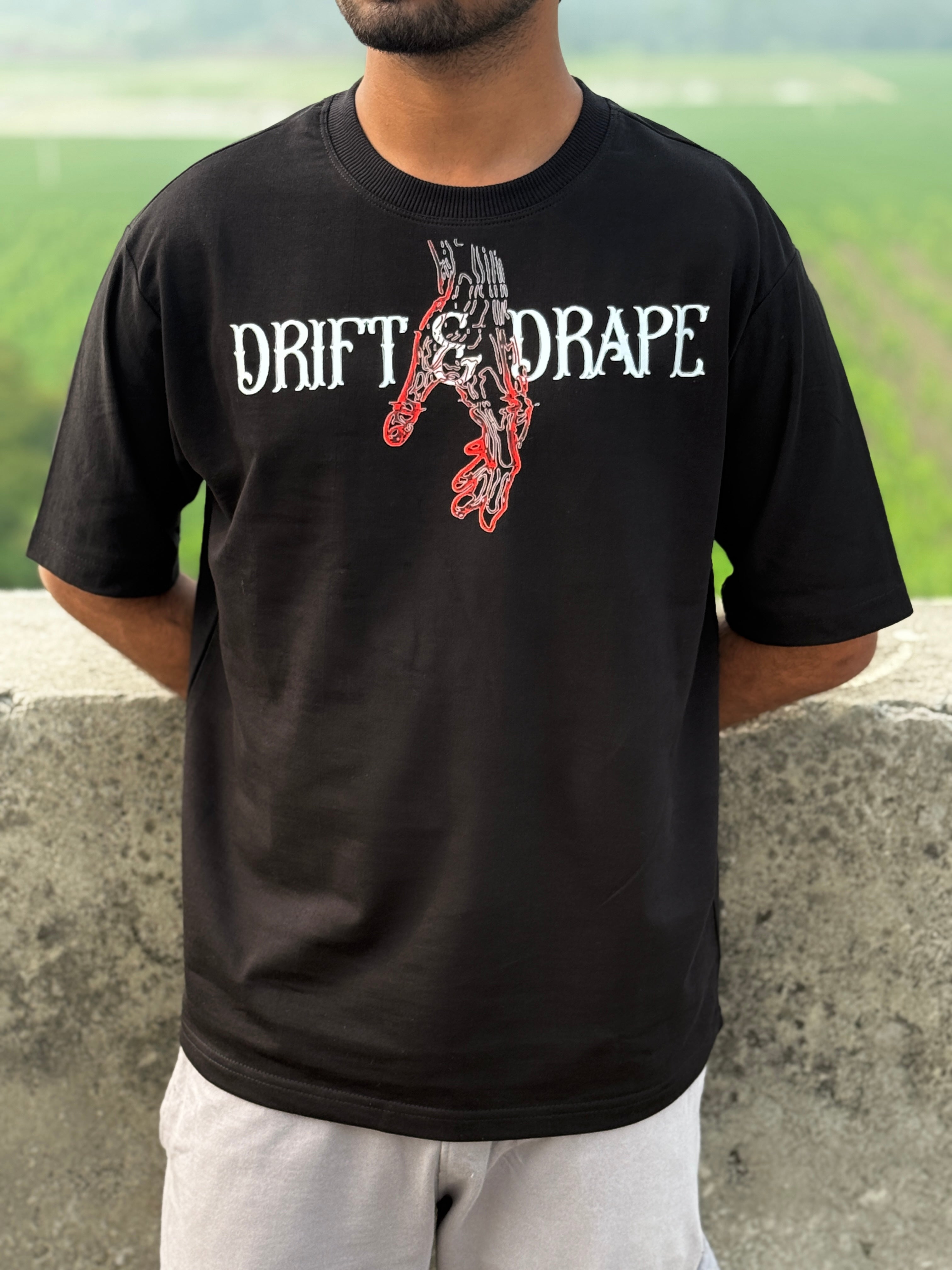 Drift & drape red hand oversized T-shirt