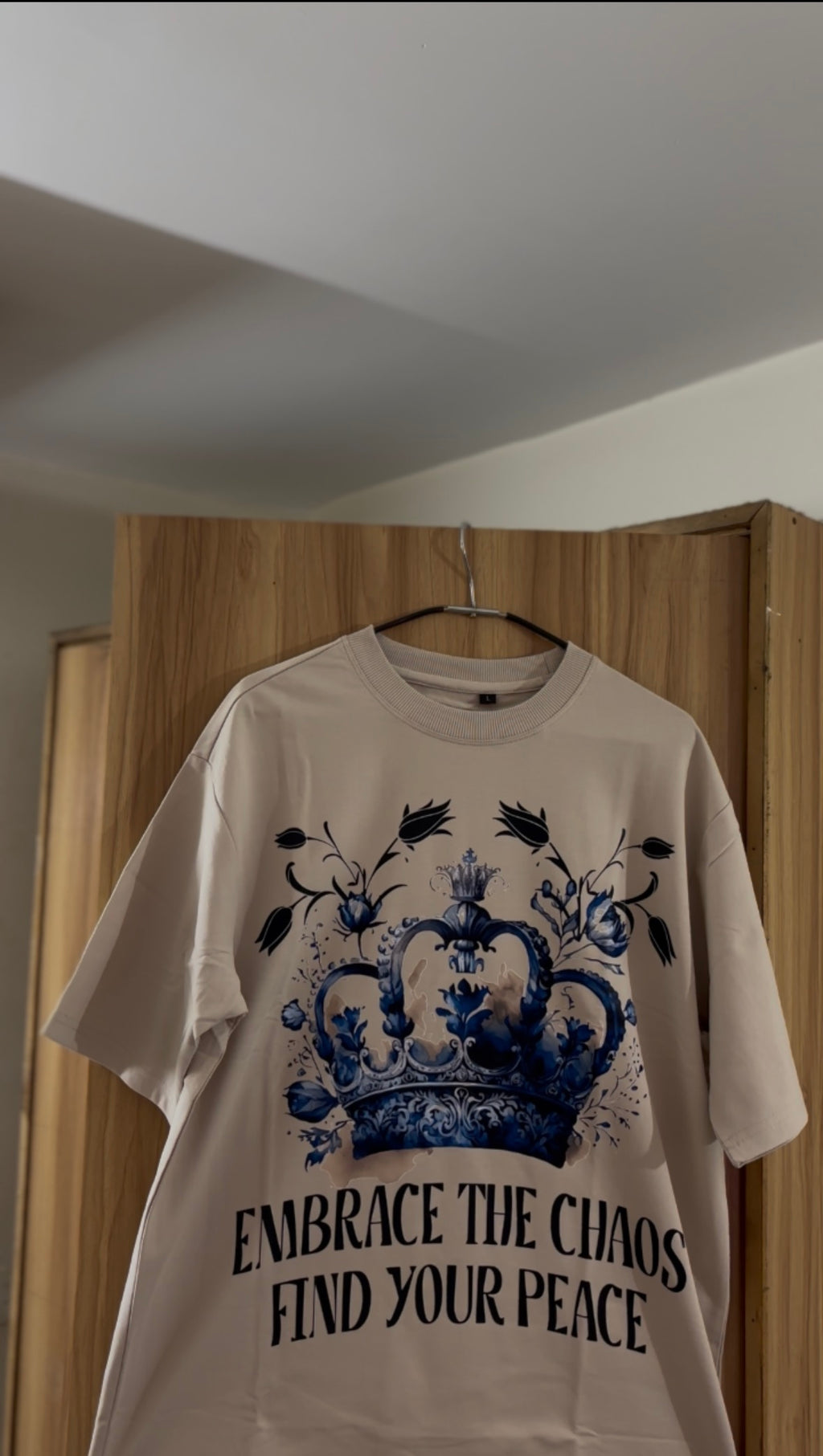 Embrace the chaos find your peace oversized T-shirt