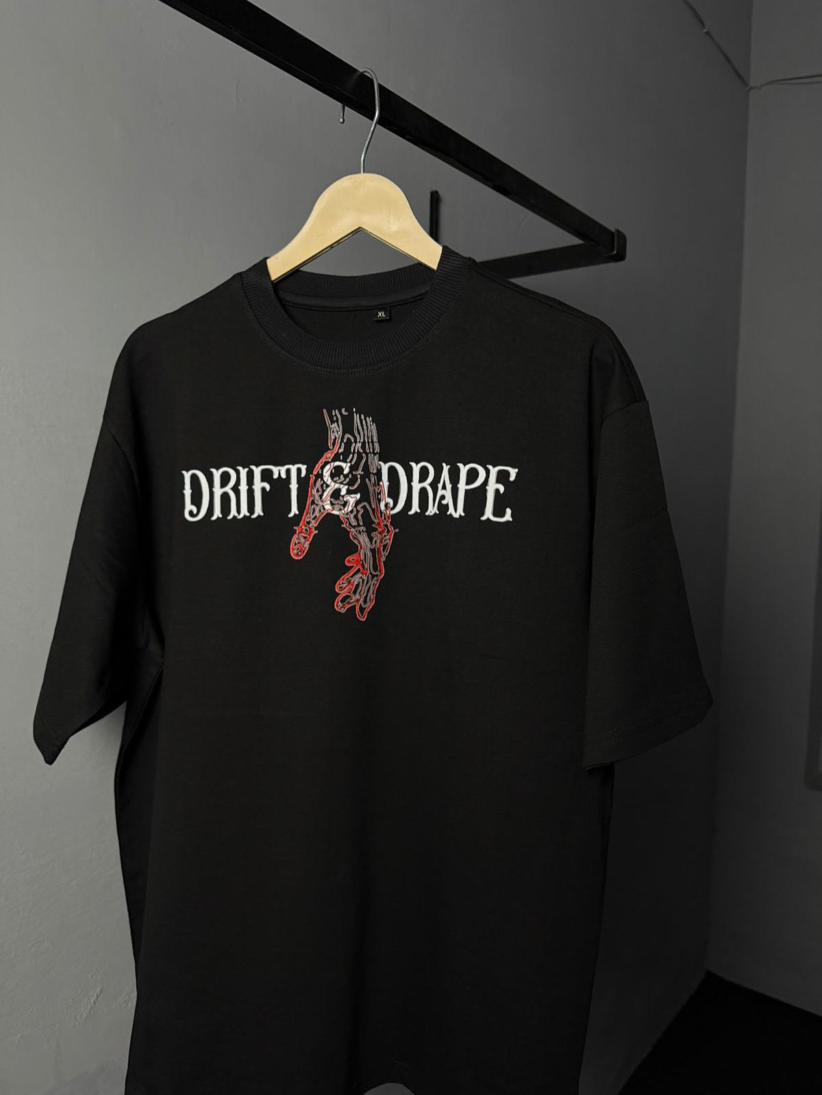 Drift & drape red hand oversized T-shirt
